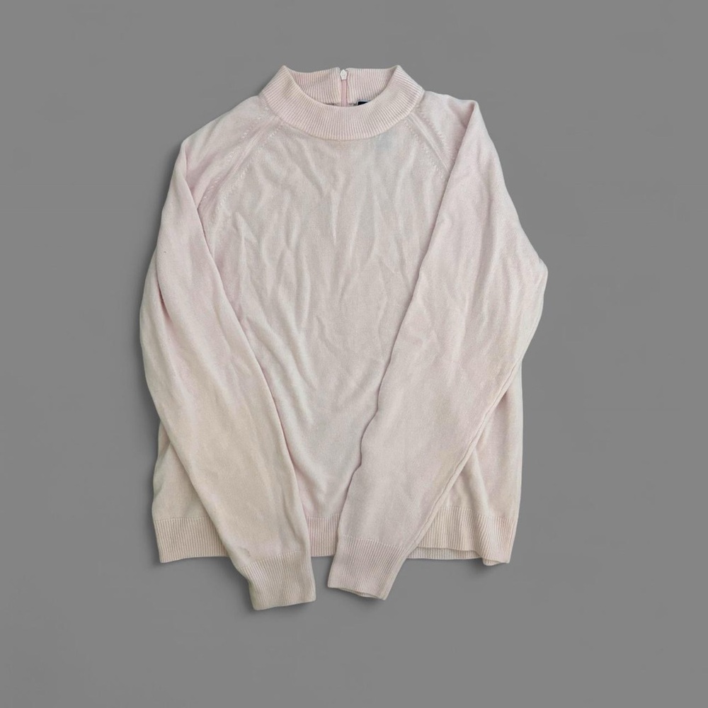 baby pink mock neck sweater